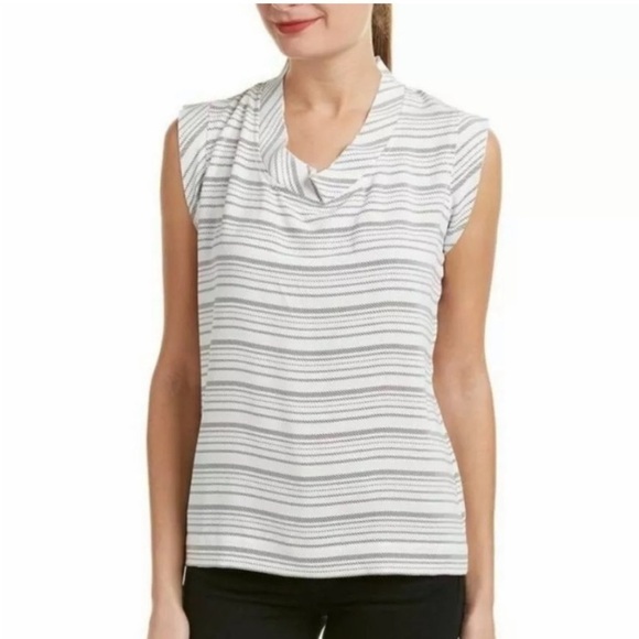 Cabi Madeleine Blouse #236 Black and White Stripe Size Small - Picture 1 of 8